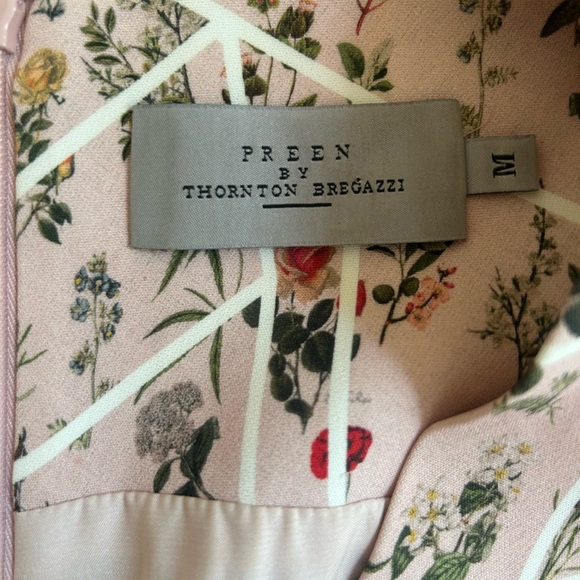 Preen by Thornton Bregazzi floral geometric print dress | medium | black & pink - Picture 8 of 10